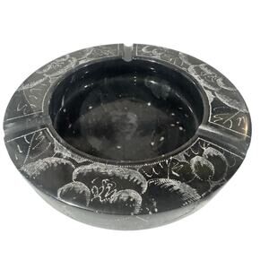 Hand Carved Etched Marble Ashtray